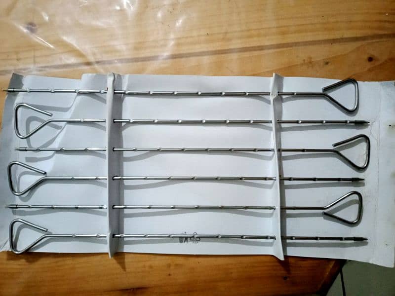 BBQ Skewers x6 of Stainless Steel in New Condition 2