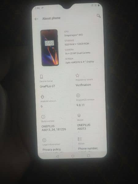 oneplus 6t 8/128gb 0