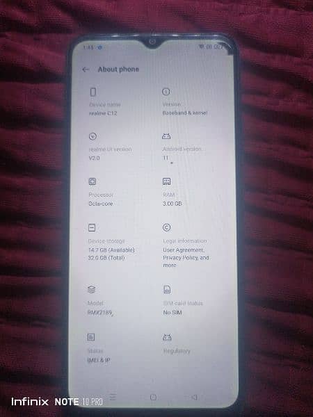 Realme c12  3gb ram 32 gb storage used PTA Approved 03313935115 1