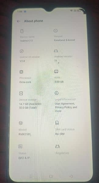 Realme c12  3gb ram 32 gb storage used PTA Approved 03313935115 2