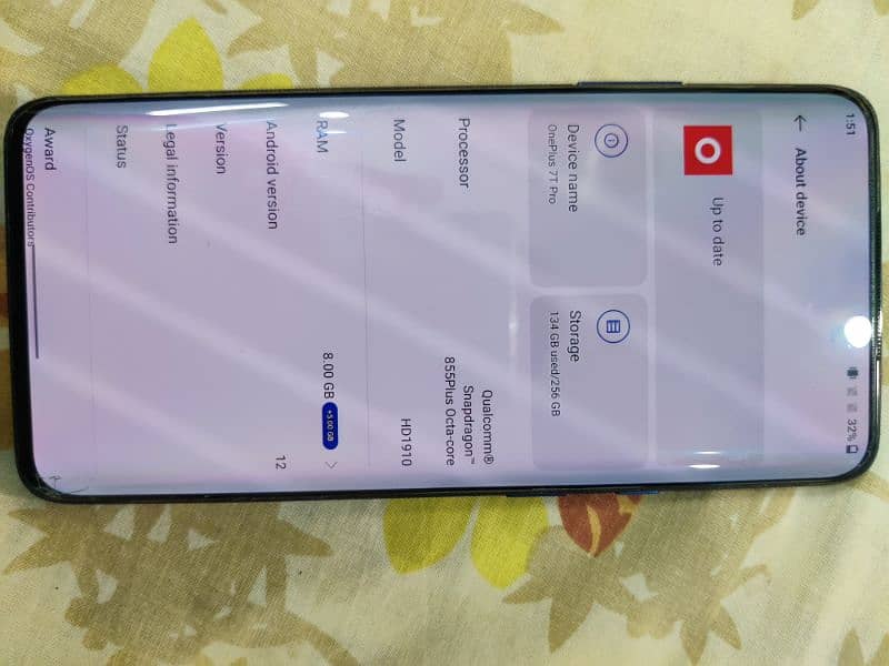 OnePlus 7t pro 10by10 condition , memory 8+4 256 2