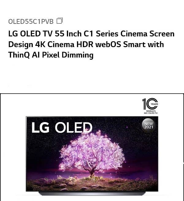 LG 55” OLED TV - Like New, From Dubai 0