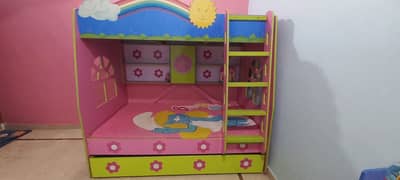 Kids Bunk Bed - 3 Bed Set, 2 Door Wardrobe, Dressing Table