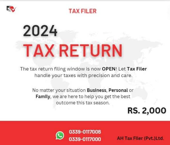 TAX RETURN,GST,FILER,SRB,NTN,SALE TAX,SECP,TRADEMARK,PROFESSIONAL TAX 5