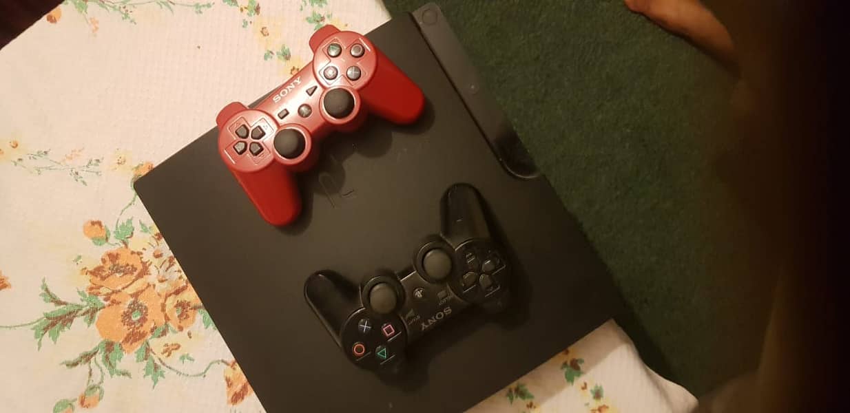 (slim-Playstation 3  jailbreak+3 controler wrkng cndition 0