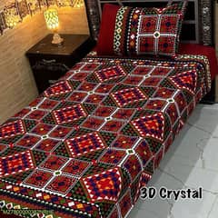 4 Pcs Crystal Cotton Printed Single Bedsheets