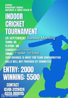 indoor cricket tournament