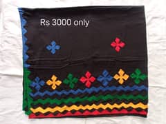 Swiss Cotton Applic Work Shawl