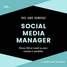 Hiring Account manager social media marketing Hiring Male/Female