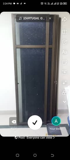 Almumian Glass doors with railing for sale