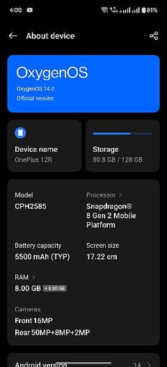 one plus 12R 8 +4 128 gb sim working