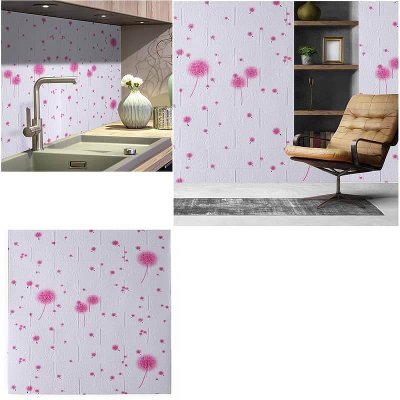 3D Adhesive Water Proof Foamic Wallpaper Wall Background Panel Sticke 2