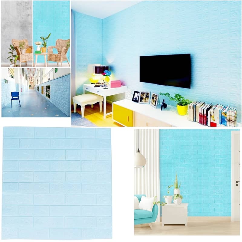 3D Adhesive Water Proof Foamic Wallpaper Wall Background Panel Sticke 4