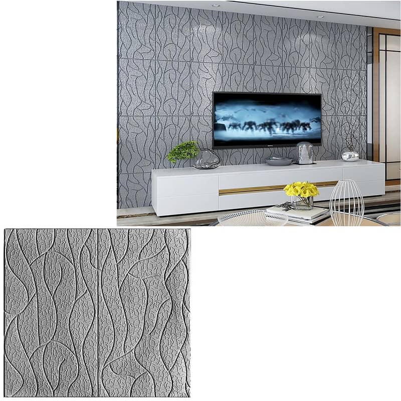 3D Adhesive Water Proof Foamic Wallpaper Wall Background Panel Sticke 10