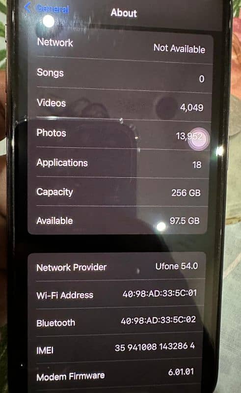 Apple Iphone X (PTA] LLA Model
256 GB 9