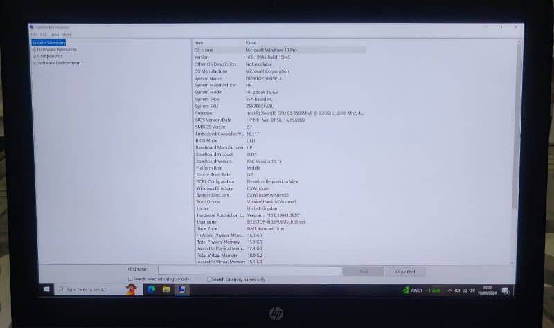 HP Zbook workstation i7 7th - 4GB Nvidia Quadro 6