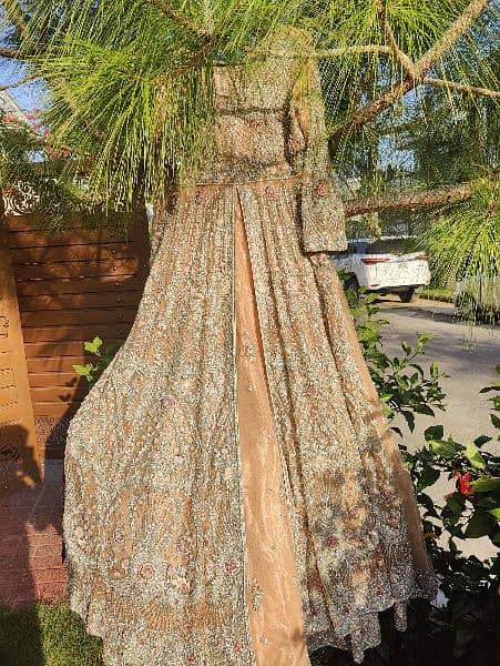 Peach Colour Organza Bridal Maxi One time used just like new 2