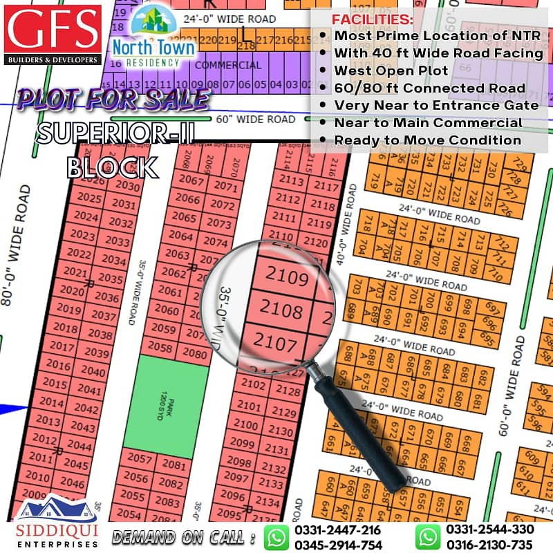 BEST LOCATION PLOT SALE IN NORTH TOWN RESIDENCY PHASE 1 SUPERIOR BLOCK-2 4