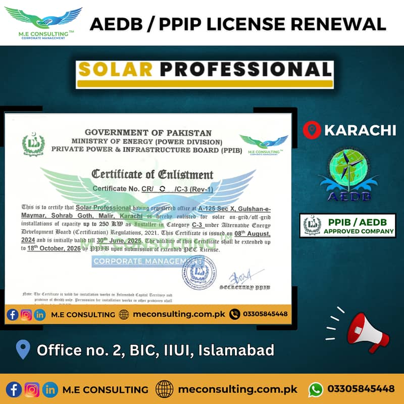 PEC - PPIB/AEDB - SECP - FBR Tax / PRA - ISO - Company Reg. in KSA 15