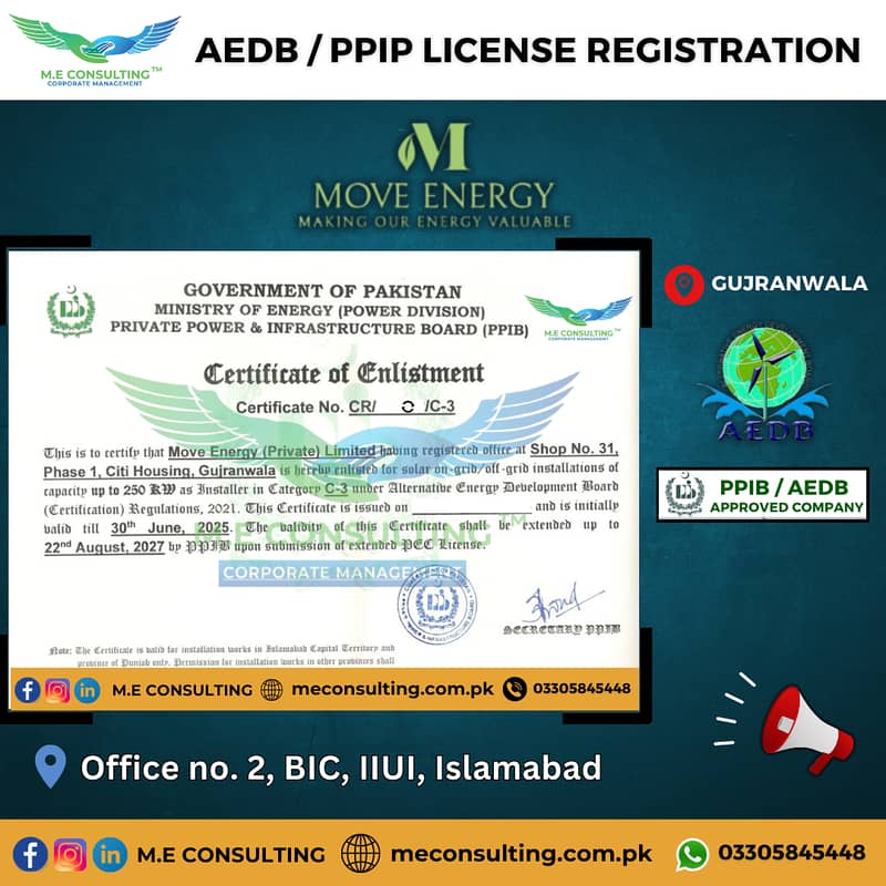 PEC - PPIB/AEDB - SECP - FBR Tax / PRA - ISO - Company Reg. in KSA 7