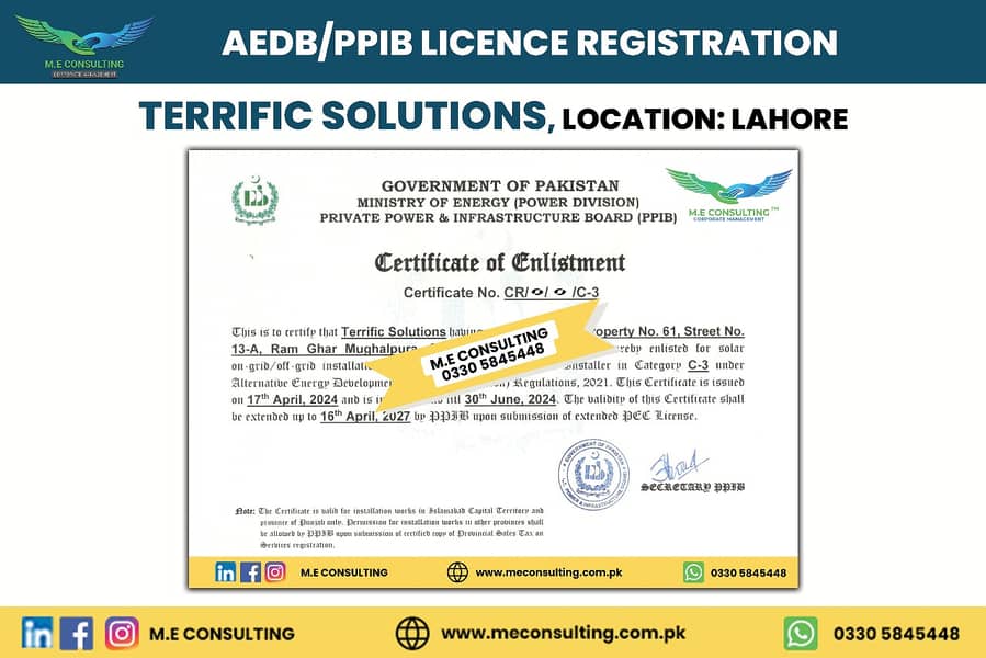 PEC - PPIB/AEDB - SECP - FBR Tax / PRA - ISO - Company Reg. in KSA 10