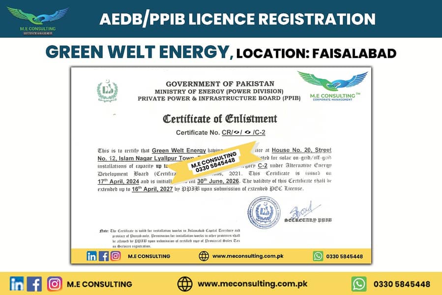 PEC - PPIB/AEDB - SECP - FBR Tax / PRA - ISO - Company Reg. in KSA 11