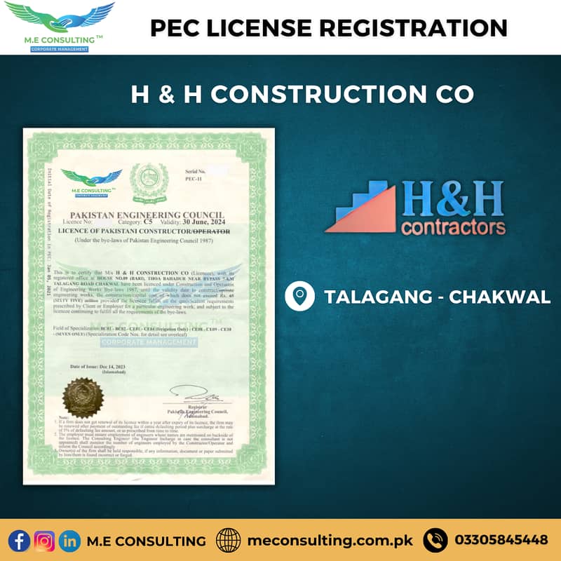 PEC - PPIB/AEDB - SECP - FBR Tax / PRA - ISO - Company Reg. in KSA 13