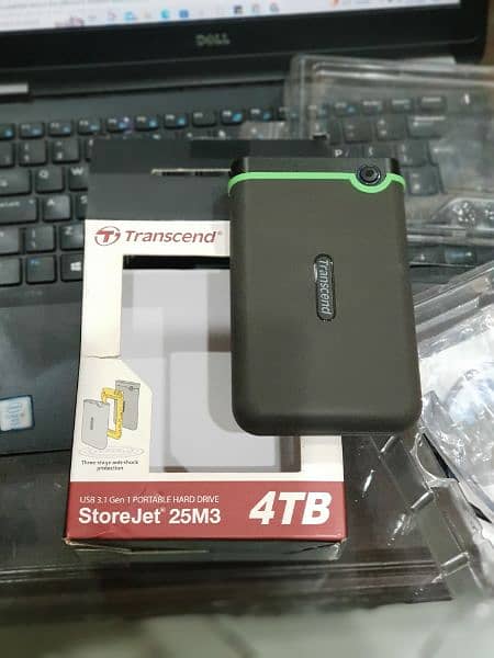 Transcend StoreJet 25M3 4TB Ruggedized USB 3.1 Portable Hard Drive 1