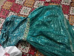 one time used zinc frock and sharara with matching free bangles set