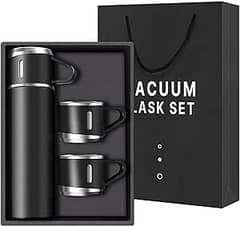 H-409 Vacuum Flask Gift Set With 3 Stainless Steel Cups Combo – 500ml