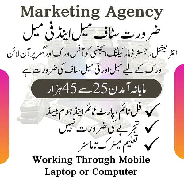 Male and female staff required for online job 0