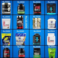 all supplements available here and whey protien