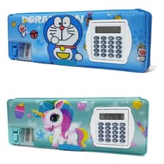 Double Side Magnetic Geometry Box With Calculator Kids Accessories