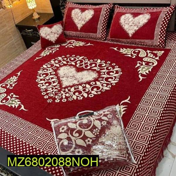 4 Pc Velvet Jacquard Bed Sheet 0