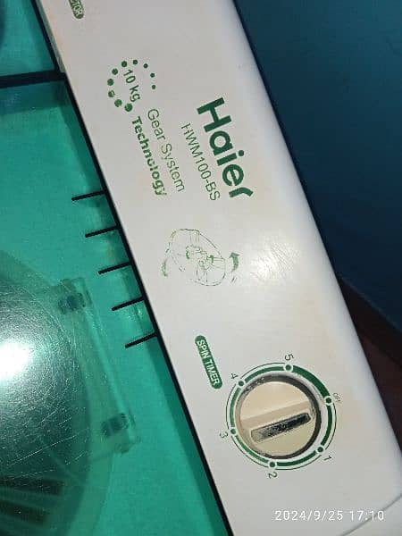 haier washing machine twin tub model number HWM100As 10kg 3