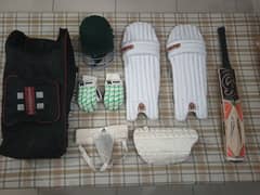 New condition cricket kit (bat, pads, helmet, gloves thigh pad, guard)