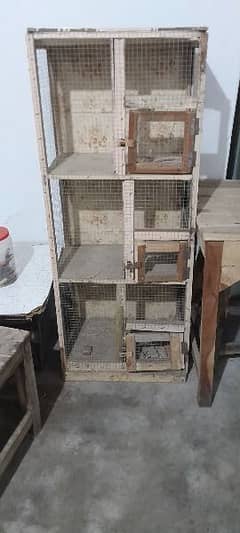 three portion birds cage used