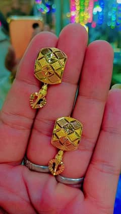 gold  earrings tops bale kanty baleya 21 karet