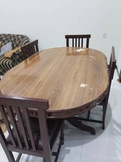 Dining table with 6 chairs, Rs 25000