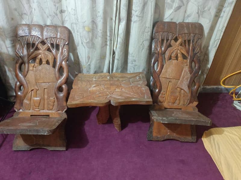 Congo Solid wood chairs table 3