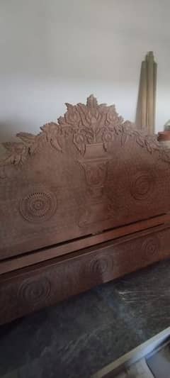 Walnut Wooden King Bed