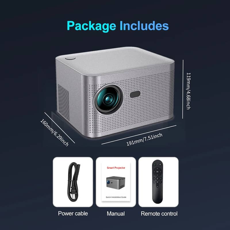 HY350 ANDROID 11.0V SMART PROJECTOR 2GB+32GB 580 ANSI SUPPORT 4K 2