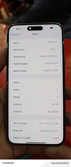 iphone 15 pro max 256gb non Pta