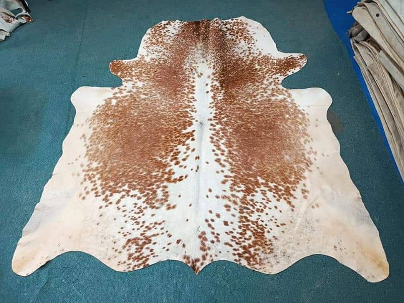 NEW LARGE 100% COWHIDE LEATHER RUGS TRICOLOR COW HIDE SKIN CARPET AREA 6