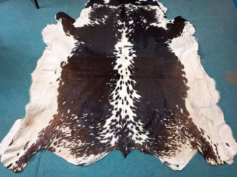 NEW LARGE 100% COWHIDE LEATHER RUGS TRICOLOR COW HIDE SKIN CARPET AREA 7