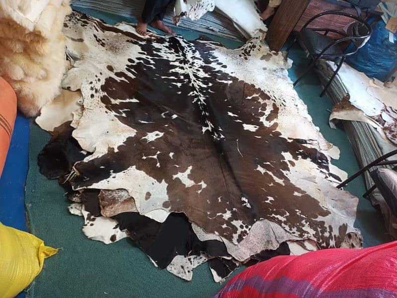 NEW LARGE 100% COWHIDE LEATHER RUGS TRICOLOR COW HIDE SKIN CARPET AREA 9