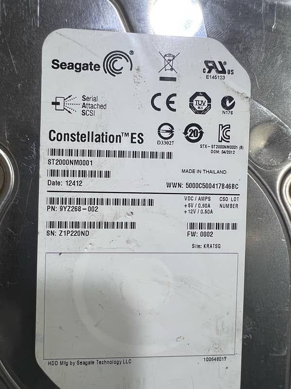 Seagate 2 TB Server Hard Disc 0