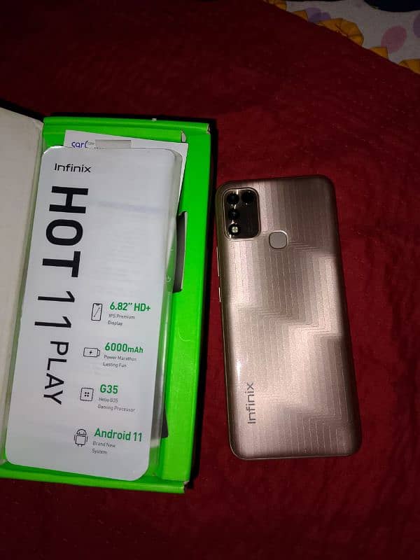 Infinix hot 11 play 4+64box mobile arjent sell 15