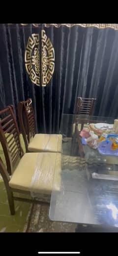 sofa set and dining table