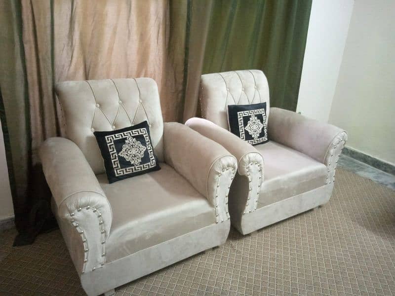 Sofa Set 5 Seater New Velvet With 5 Cushion l Contact 0331-5507990 2